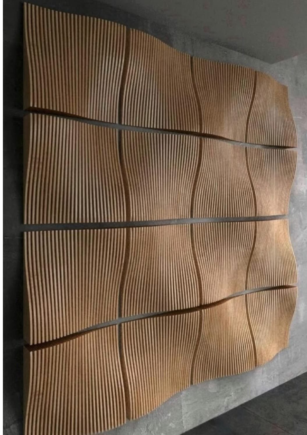 Architectural millwork feature wall and reception desk by Bow Wood Co. Calgary