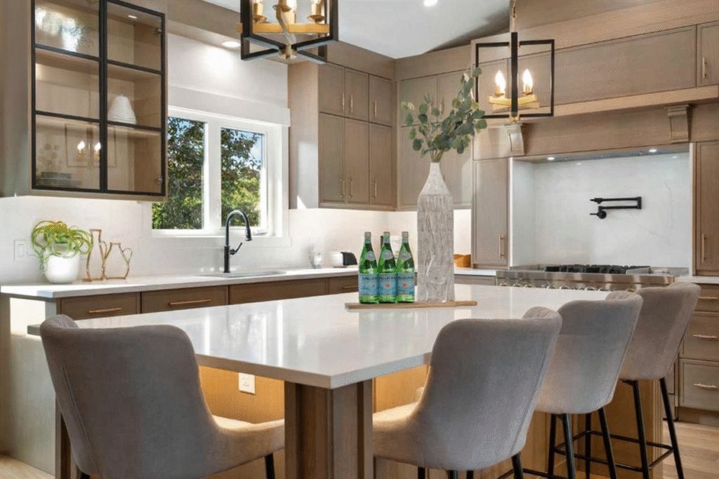 Custom CNC-cut kitchen cabinets installed by Bow Wood Co. Calgary