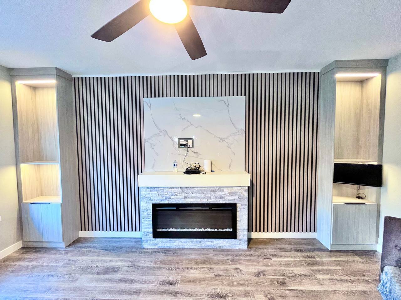 Entertainment center towers by Bow Wood Co. Calgary